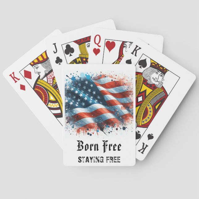 Baraja De Cartas *** AP16 Red White Blue American Flag Play 6 (Reverso)