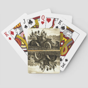 BARAJA DE CARTAS APACHES Y GERONIMO CONDUCIENDO UN AUTO MOTOR