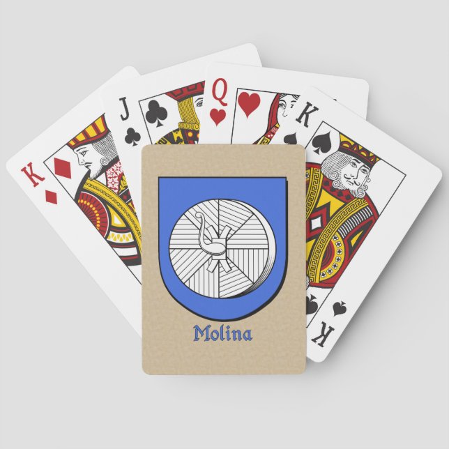 Baraja De Cartas Apellido español Escudo histórico de Molina (Reverso)