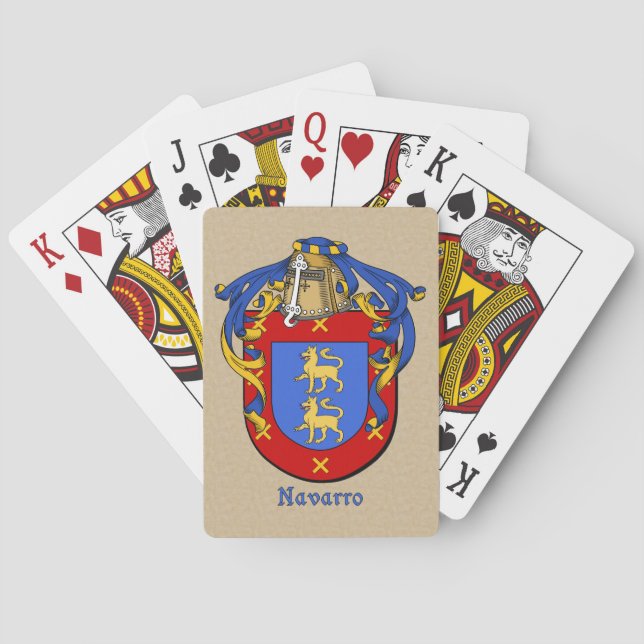 Baraja De Cartas Apellido español Navarro Shield y Mantle (Reverso)