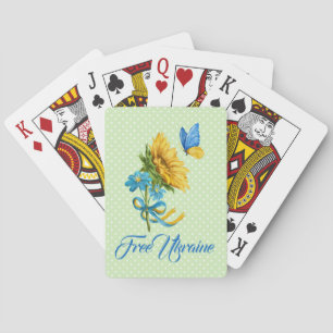 Baraja De Cartas Apoyo a Ucrania de girasol y mariposa