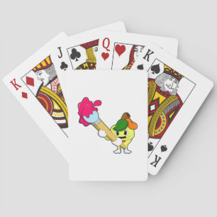 Baraja De Cartas Apple como pintador con pincel de pintura