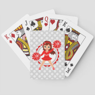 Baraja De Cartas Apreciador - Cute Red Brunette Cheer