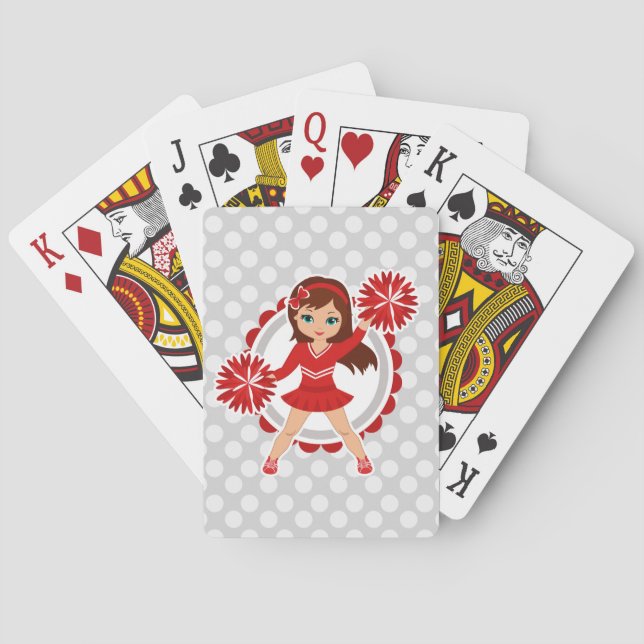 Baraja De Cartas Apreciador - Cute Red Brunette Cheer (Reverso)