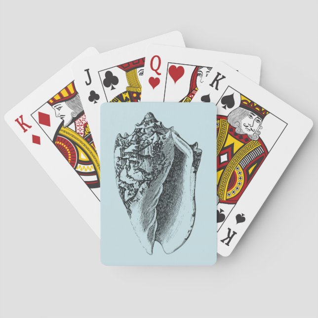 Baraja De Cartas Aqua Conch Shell (Reverso)