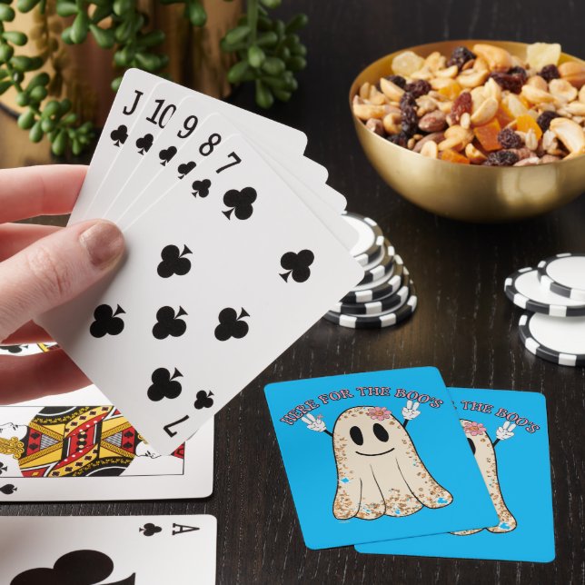 Baraja De Cartas AQUÍ POR EL gracioso fantasma de Halloween del BOO (In Situ)