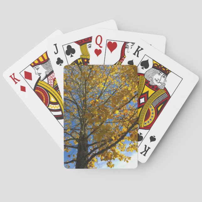 Baraja De Cartas Árbol amarillo otoñal (Reverso)
