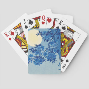 Baraja De Cartas Árbol azul bajo la luz de la luna: noche de flor d