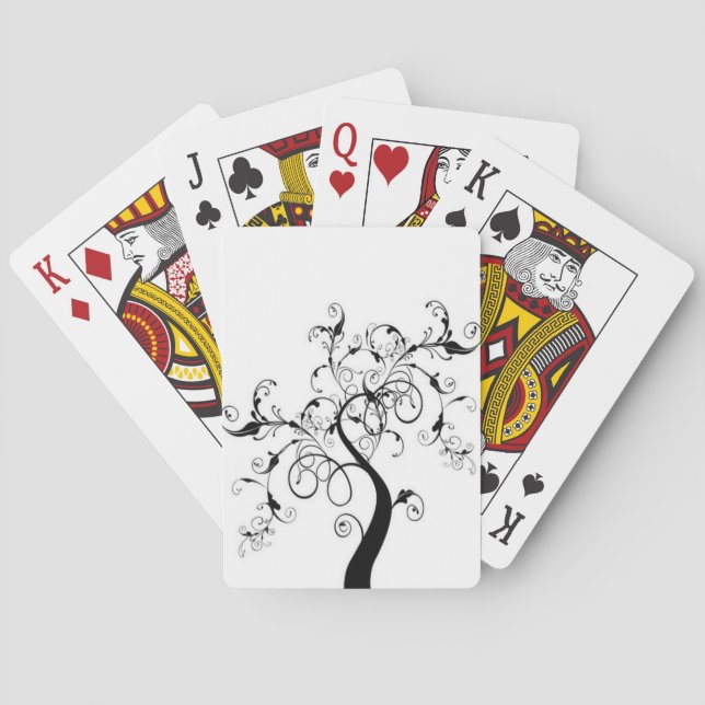 Baraja De Cartas Árbol Blanco Y Negro De La Vida (Reverso)