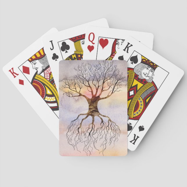Baraja De Cartas Árbol contra el cielo (Reverso)