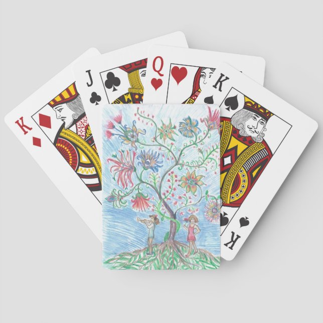 Baraja De Cartas Árbol de la vida y dos figuras (Reverso)