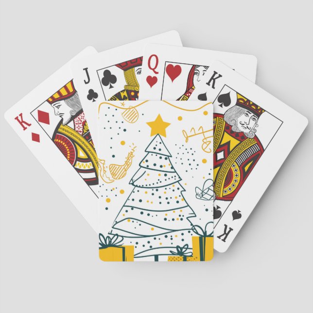 Baraja De Cartas Árbol de Navidad abstracto (Reverso)