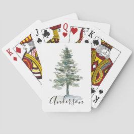 Baraja De Cartas Árbol de navidad con las luces y nombre de la
