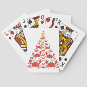 Baraja De Cartas Árbol de Navidad de cangrejo Sombrero de Santa Luc