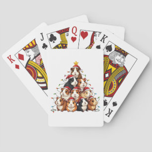 Baraja De Cartas Árbol de Navidad de Cerdo de Guinea Feliz Navidad