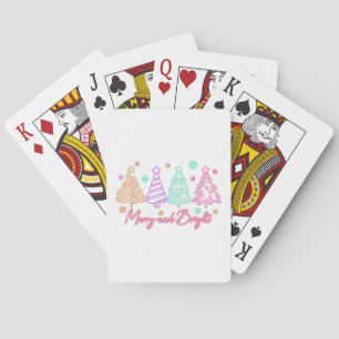 Baraja De Cartas Árbol de Navidad de neón Alegre y Brillante