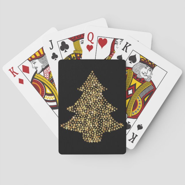 Baraja De Cartas Árbol de Navidad dorado (Reverso)