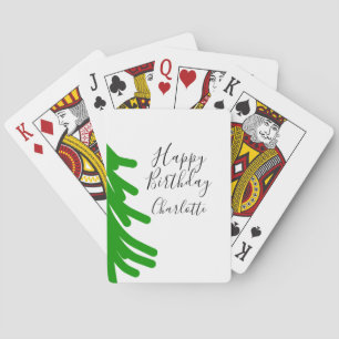 Baraja De Cartas Árbol de Navidad verde feliz cumpleaños diciembre