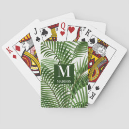 Baraja De Cartas Árbol de palmas de color de color verde tropical m