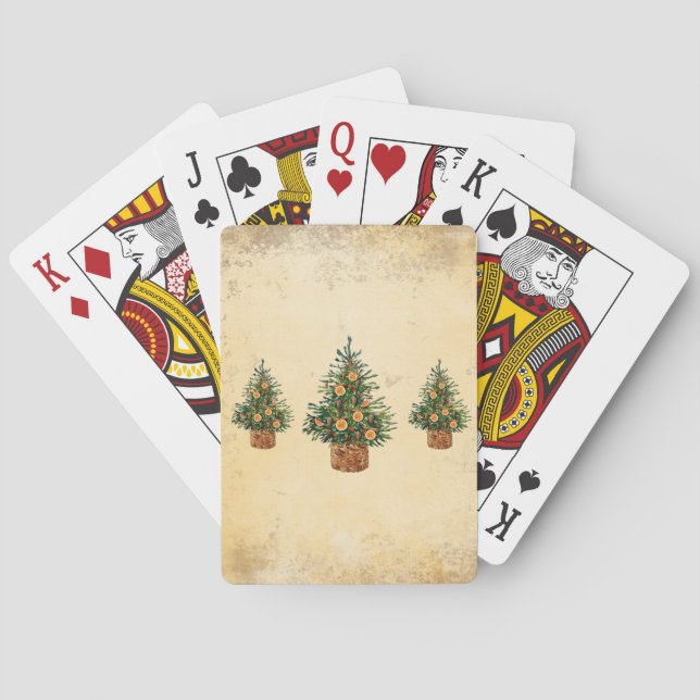 Baraja De Cartas Árbol de vacaciones Pino de campo simple minimalis (Reverso)