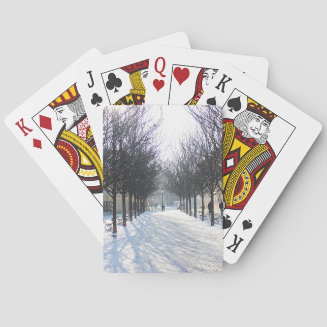 Baraja De Cartas Árbol del invierno en Praga (República Checa) (Reverso)