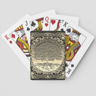 Baraja De Cartas Árbol ornato de oro de la vida antiguo ruso