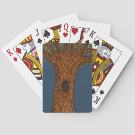 Baraja De Cartas Árbol retorcido con fondo azul