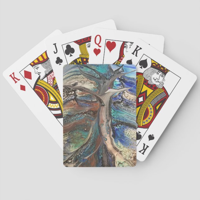 Baraja De Cartas Árbol silvestre abstracto (Reverso)