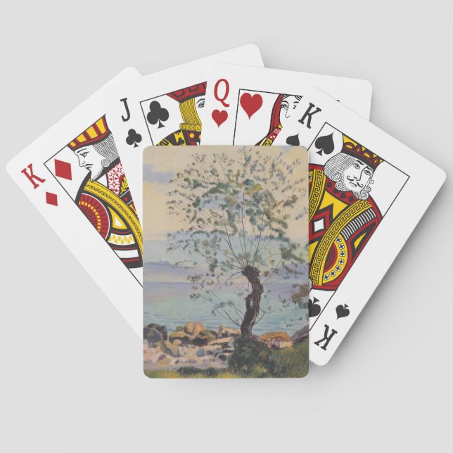 Baraja De Cartas Árbol silvestre junto al lago (paisaje suizo) (Reverso)