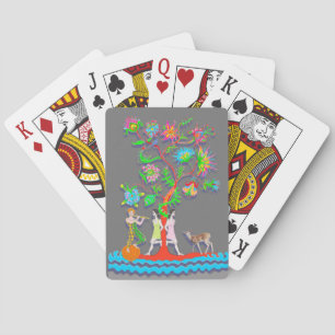 Baraja De Cartas Árbol Vibrante Colorido con Figuras