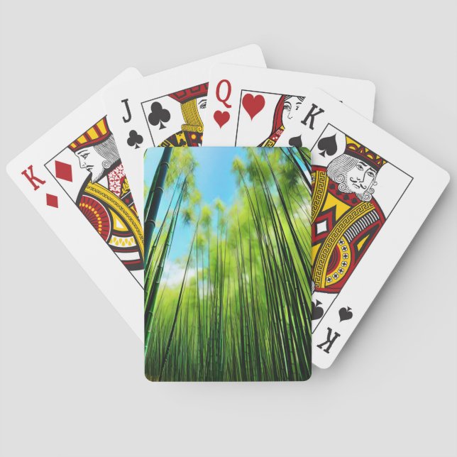 Baraja De Cartas Arboledas de bambú verde (Reverso)