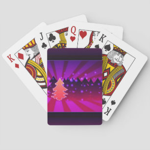 Baraja De Cartas Árboles de Navidad sombras de morado