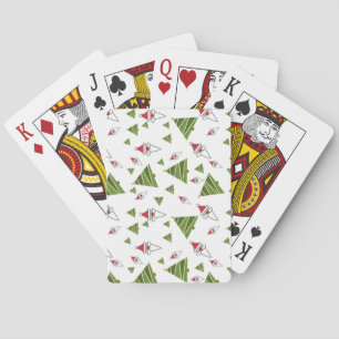 Baraja De Cartas Árboles de Navidad y Santa Claus