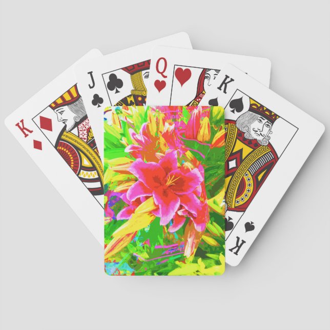 Baraja De Cartas Árboles de neón (Reverso)