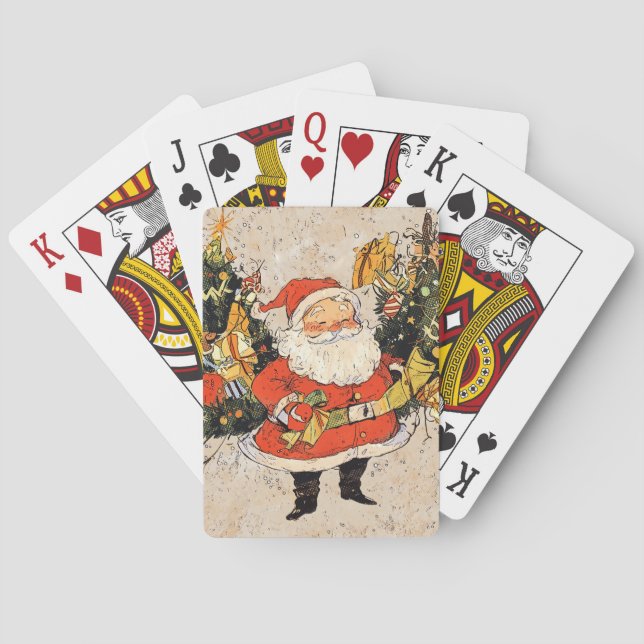 Baraja De Cartas Árboles navideños de Santa María (Reverso)
