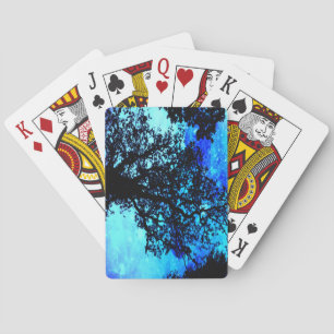 Baraja De Cartas Árboles negros Turquoise Periwinkle Space