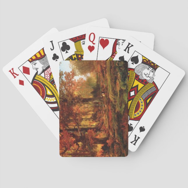 Baraja De Cartas Árboles otoñales en Cresheim Glen (Filadelfia) (Reverso)