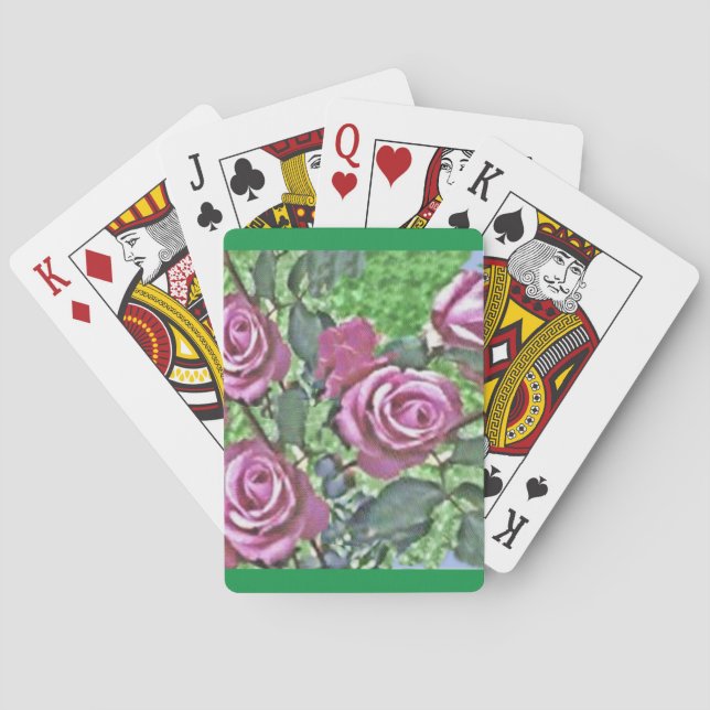 Baraja De Cartas Arbusto de rosa lavanda (Reverso)