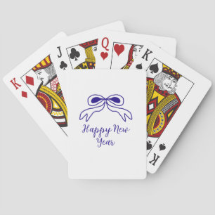 Baraja De Cartas Arco azul feliz año nuevo nombre fecha simple mini