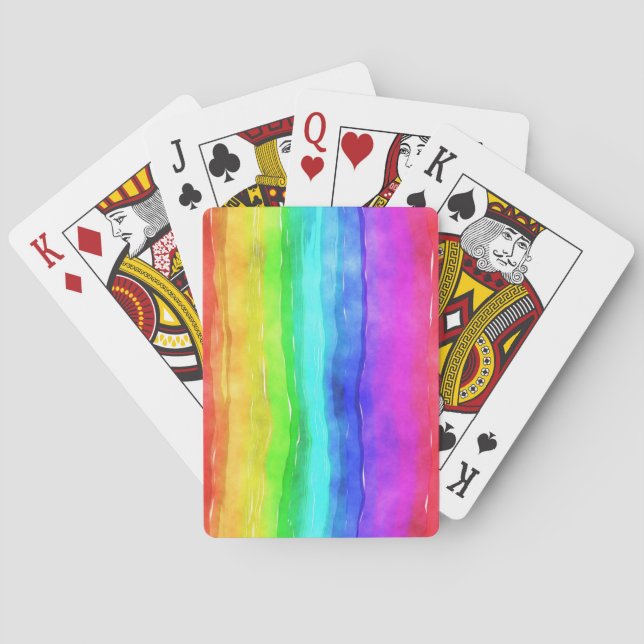 Baraja De Cartas Arco iris de la acuarela (Reverso)