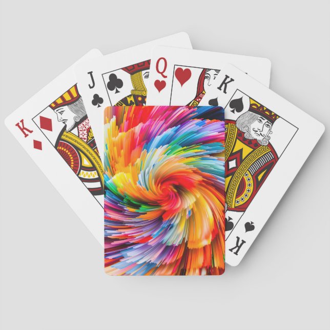 Baraja De Cartas Arcoíris Abstracto Tornado Moderno Vibrante (Reverso)
