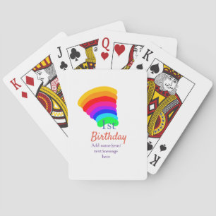 Baraja De Cartas Arcoíris colorido cumpleaños 1er añadir fecha nomb
