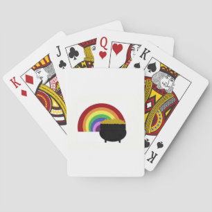 Baraja De Cartas Arcoiris Colorido Y Laca De Oro