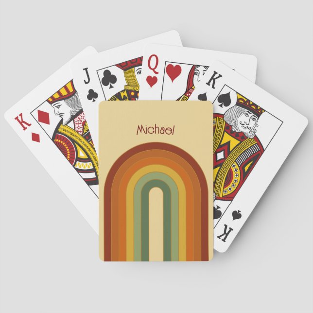 Baraja De Cartas Arcoiris con capas de retro apagado setenta y grue (Reverso)