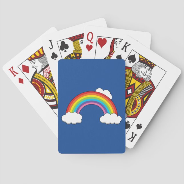 Baraja De Cartas Arcoiris con nubes blancas (Reverso)