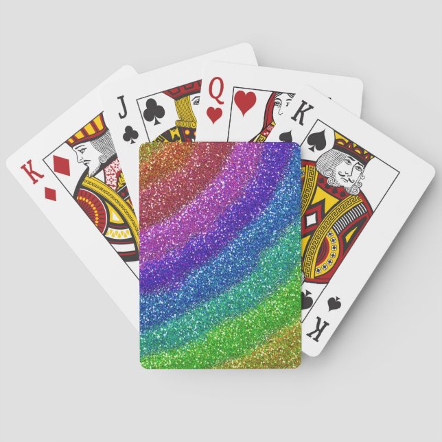 Baraja De Cartas Arcoiris Purpurinas (Reverso)