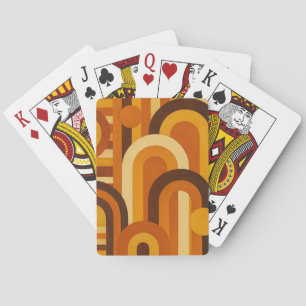Baraja De Cartas Arcos y manchas solares Diseño geométrico retro MC