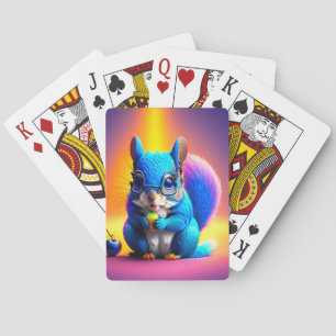 Baraja De Cartas Ardilla Azul Comiendo Una Fruta