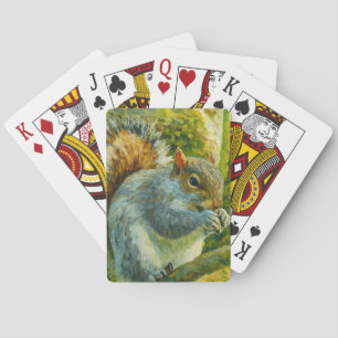 Baraja De Cartas ardilla impresionista en follaje forestal
