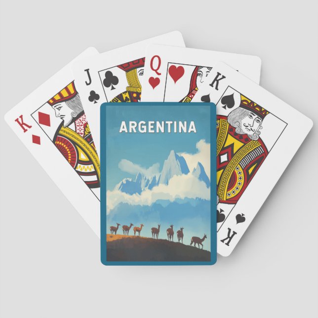 Baraja De Cartas Argentina Ilustracion Viaje de arte (Reverso)
